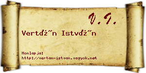 Vertán István névjegykártya